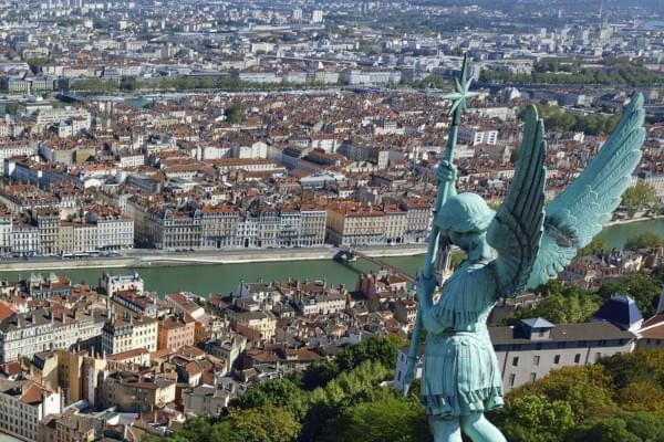 Vue aérienne de Lyon